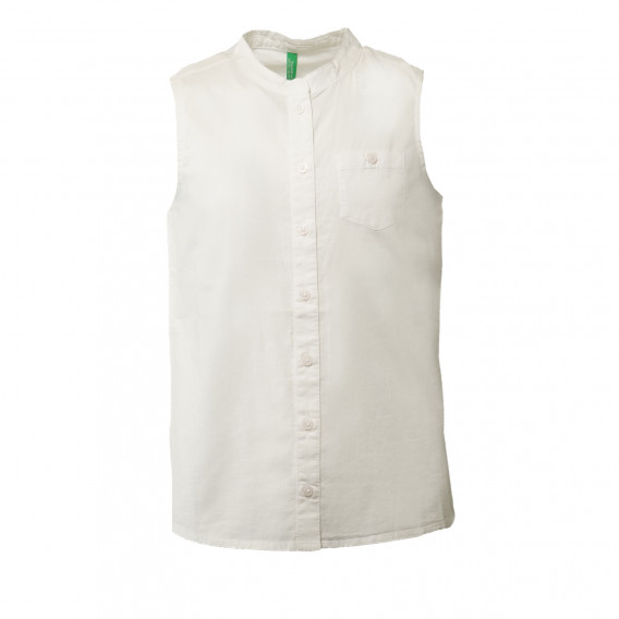 Памучна риза без ръкави за момиче бяла Benetton 136942 