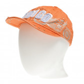 Памучна шапка с козирка за момче оранжева Benetton 136993 