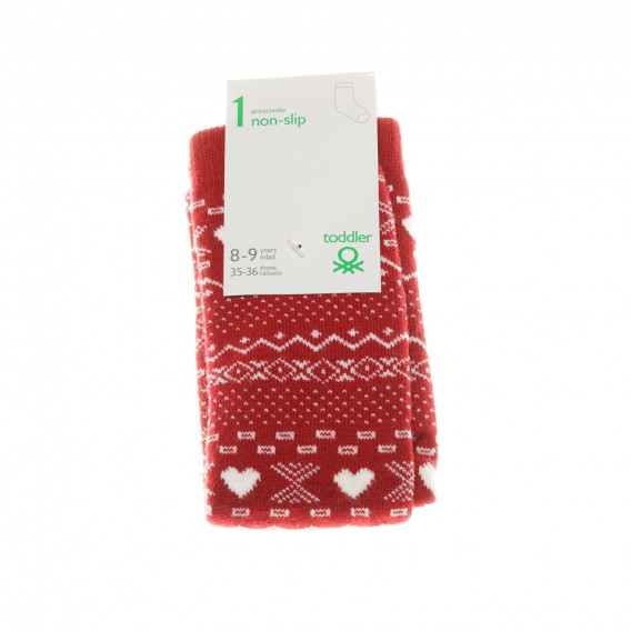 Чорапи за момиче червени Benetton 137081 