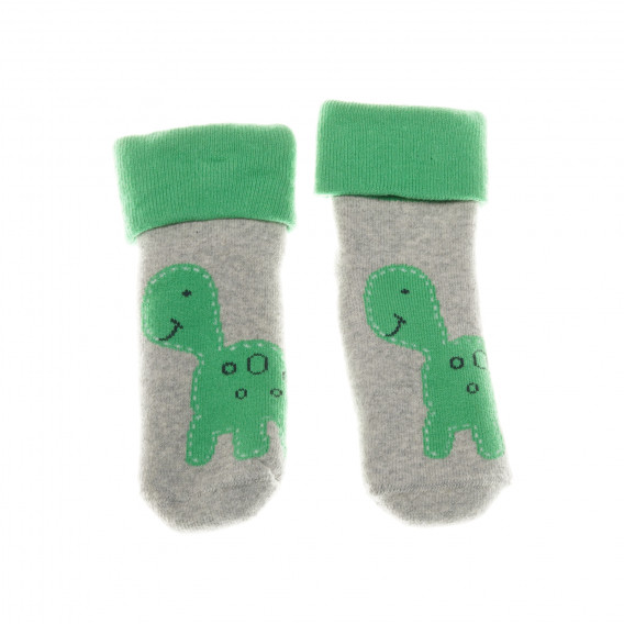 Комплект чорапи с прин на динозавър за момче, зелени Benetton 137148 4