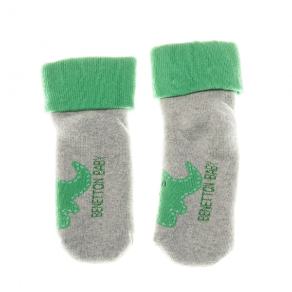 Комплект чорапи с прин на динозавър за момче, зелени Benetton 137149 5