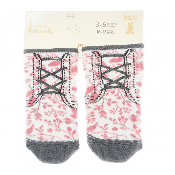 Комплект чорапи за бебе за момиче розови Benetton 137159 