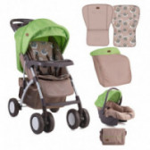 Комбинирана детска количка Rio Set Beige and Green 3 в 1 Lorelli 138039 