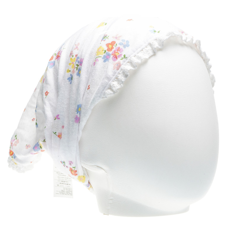 Памучна кърпа за глава за бебе за момиче бяла  138151