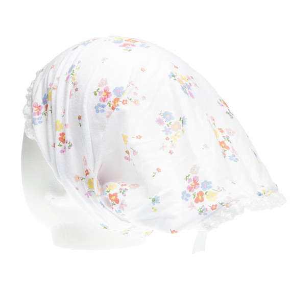 Памучна кърпа за глава за бебе за момиче бяла Benetton 138152 2