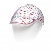 Памучна шапка за бебе за момиче бяла Benetton 138155 