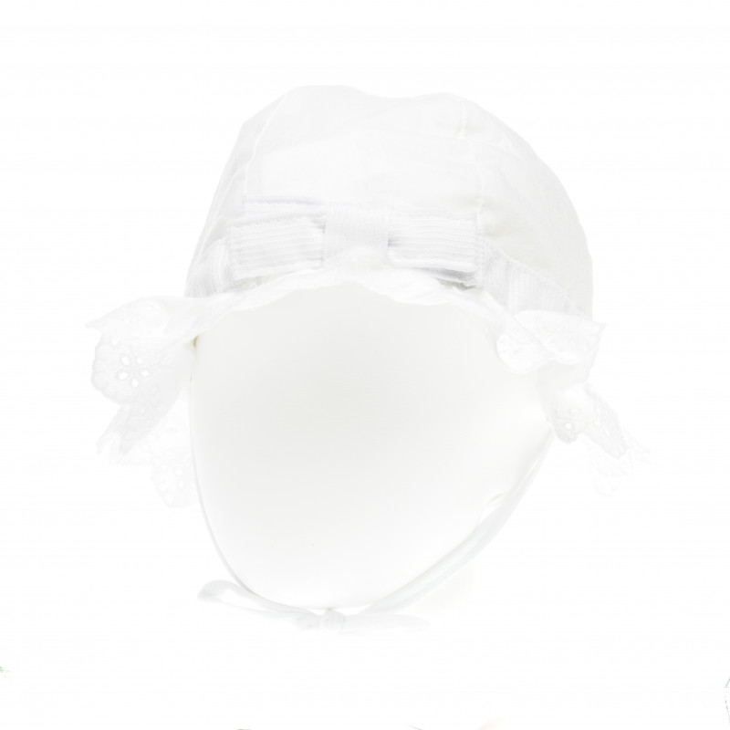 Памучна шапка за бебе за момиче бяла  138382
