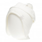поларена шапка унисекс с емблема на марката, бяла Benetton 138424 