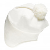поларена шапка унисекс с емблема на марката, бяла Benetton 138425 2