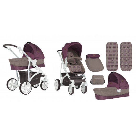 Комбинирана детска количка ARIZONA BREIGE&RED 2 в 1 Lorelli 13950 