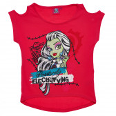 Памучна блуза с изрязани ръкави за момиче Monster High 144101 