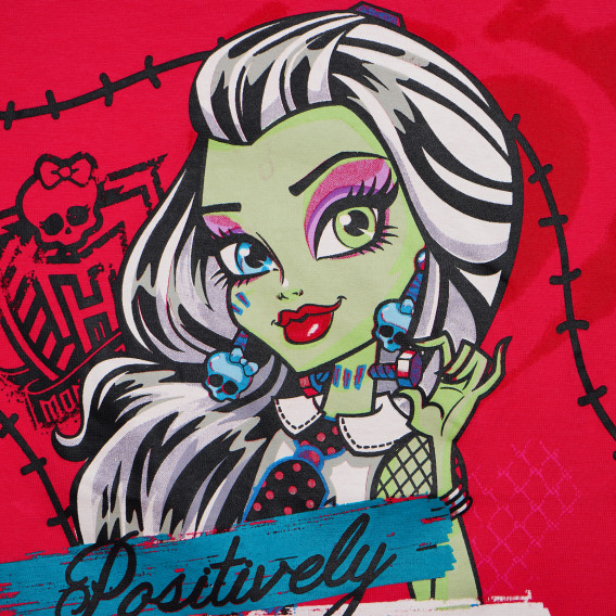 Памучна блуза с изрязани ръкави за момиче Monster High 144102 2