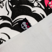Памучна блуза с розови шевове за момиче, бяла Monster High 144157 3
