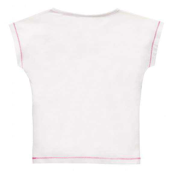 Памучна блуза с розови шевове за момиче, бяла Monster High 144161 4