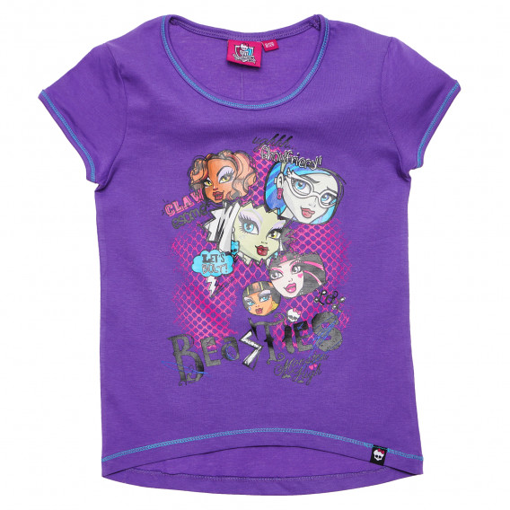 Памучна блуза за момиче, лилава Monster High 144202 