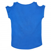 Памучна блуза с изрязани ръкави за момиче, синя Monster High 144213 4
