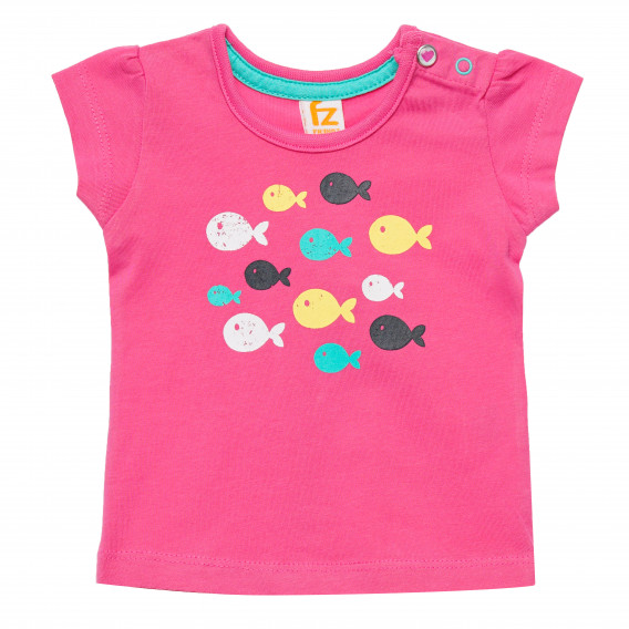 Памучна тениска за бебе  розова Disney 145915 