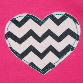 Памучна тениска за бебе с апликация на сърце, розова FZ frendz 145920 2