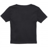 Памучна тениска в изчистено черно за момче Stuka 145930 4