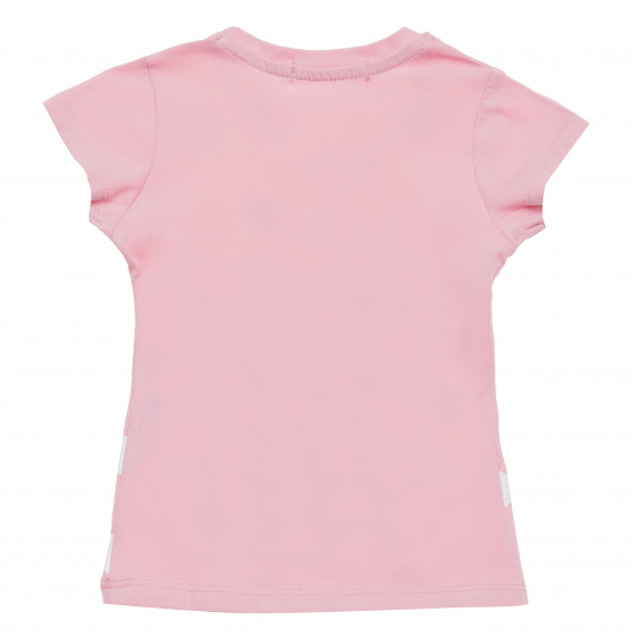 Блуза с къс ръкав с щампа за момиче розова Acar 148149 4