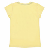 Блуза с къс ръкав с надпис "Love" за момиче жълта Acar 148174 4