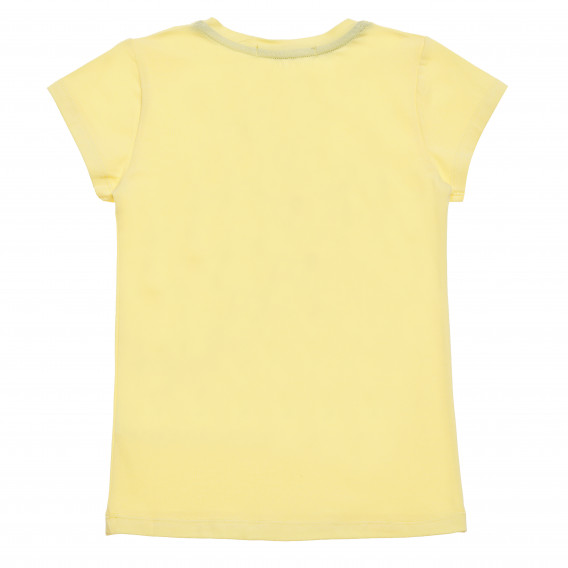 Блуза с къс ръкав с надпис "Love" за момиче жълта Acar 148174 4