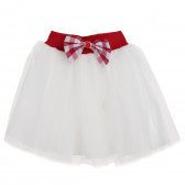 Комплект от пола и топ с връзки в бяло и червено за момиче Acar 148193 4