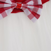 Комплект от пола и топ с връзки в бяло и червено за момиче Acar 148194 5