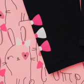 Комплект от блуза с принт и клин в розово и черно за момиче Acar 148215 4