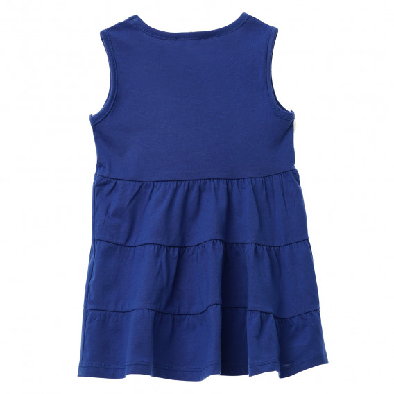 Памучна рокля без ръкави с принт за момиче светло синя Acar 148248 4