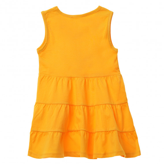Памучна рокля без ръкави с принт за момиче жълта Acar 148256 4