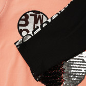 Памучен комплект от блуза и клин в розово и черно за момиче Acar 148271 4