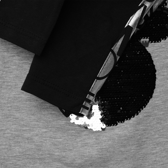Памучен комплект от блуза и клин в сиво и черно за момиче Acar 148277 4
