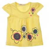 Комплект от блуза с къс ръкав и клин в жълто и черно за момиче Acar 148316 2