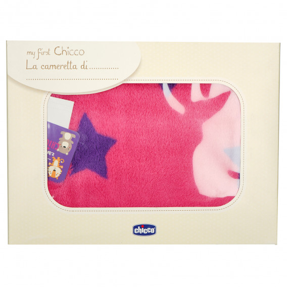 Одеяло с принт на звезди за момиче розово Chicco 148392 