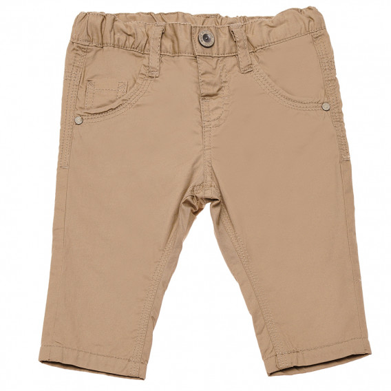 Памучен панталон с ластична талия за бебе за момче бежов Chicco 148524 