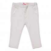 Памучен панталон с малка бродерия за бебе, бял Chicco 148598 