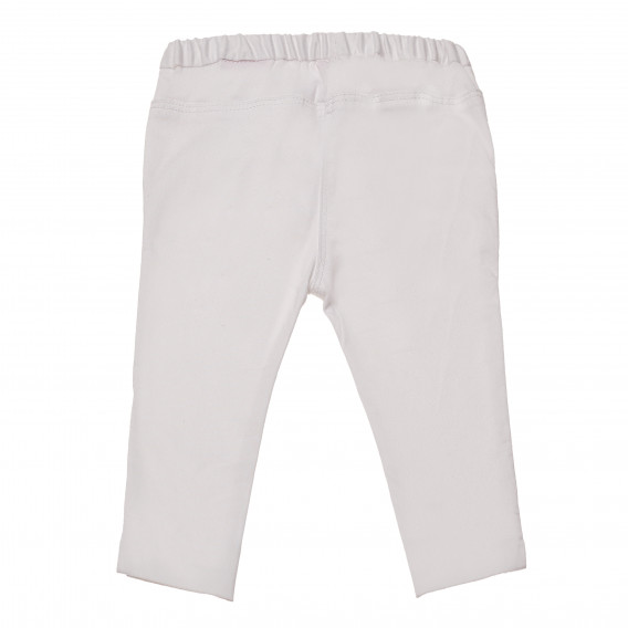 Памучен панталон с малка бродерия за бебе, бял Chicco 148599 2