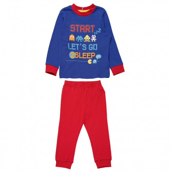 Пижама от две части в синьо и червено за момче Chicco 148725 