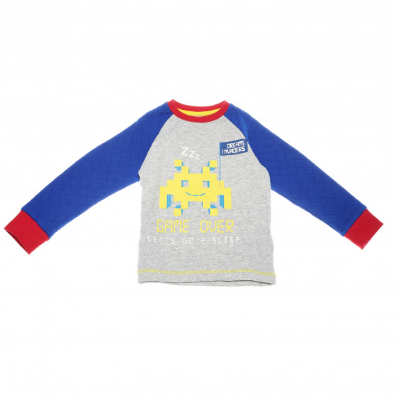Памучна пижама за бебе за момче сиво-синя Chicco 148741 9