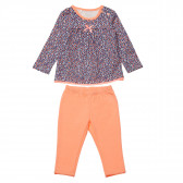 Памучна пижама от две части за бебе за момиче оранжева Chicco 148750 