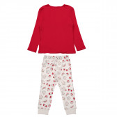 Памучна пижама от две части в червено и бяло за момиче Chicco 148761 3