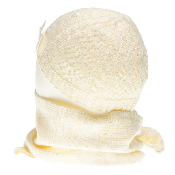 Комплект шапка и шал за бебе за момиче бежови Chicco 148839 2