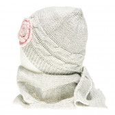 Комплект шапка и шал за бебе за момиче сиви Chicco 148843 2