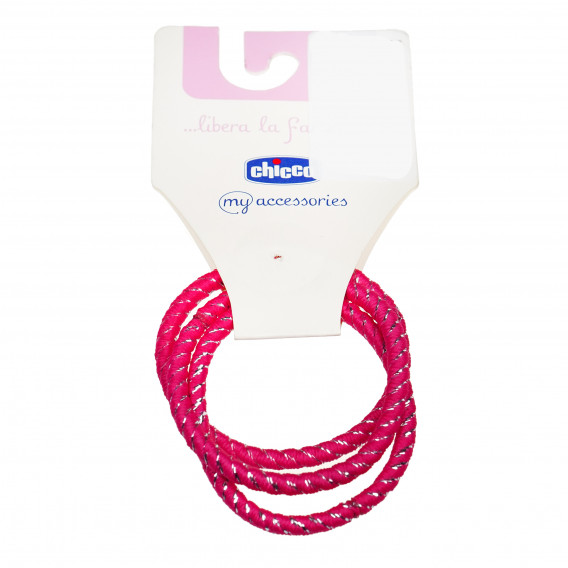 Комплект от 3 броя ластици за коса за момиче розови Chicco 148853 
