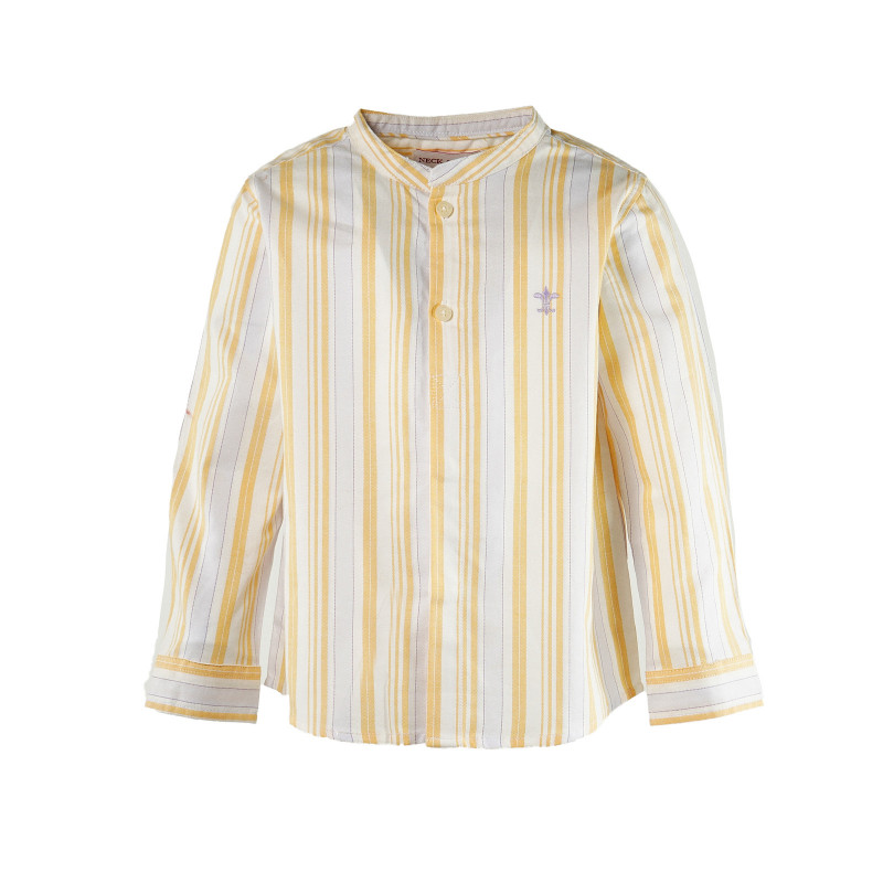 Раирана риза с дълъг ръкав за бебе за момче жълта  149881