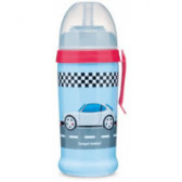 Полипропиленова чаша неразливаща се, със сламка, синя Racing 350 мл, 12+ месеца Canpol 150204 