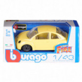 Колекционерска количка Volkswagen Beetle, жълт - 1/43 Bburago 150516 