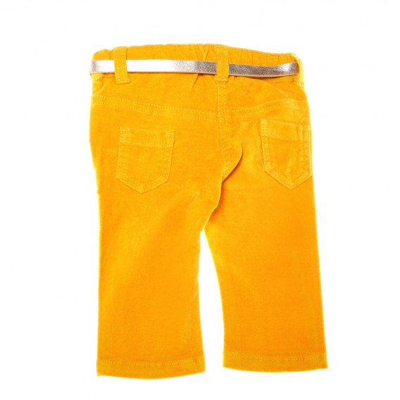 Панталон с колан за момиче жълт KIABI 150657 2