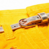 Панталон с колан за момиче жълт KIABI 150659 4